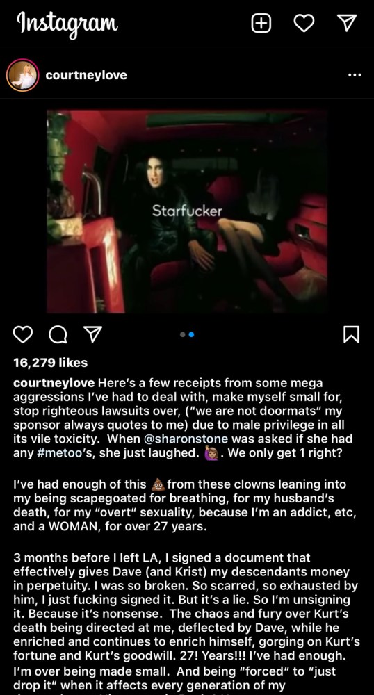 Courtney Love denuncia a Trent Reznor