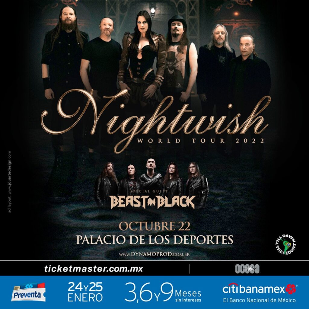 Gira World Tour 2022 de Nightwish y Beast In Black