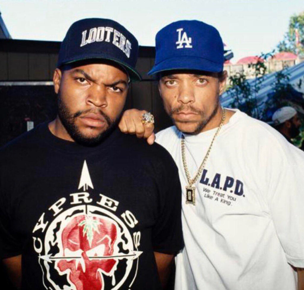 Ice Cube y Ice-T en los años 90. Dos de los máximos representantes del gangsta rap en Los Ángeles, California