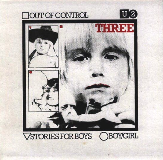 Primer EP de U2, Three (1979) donde mostraba en su portada un niño en tres poses diferentes