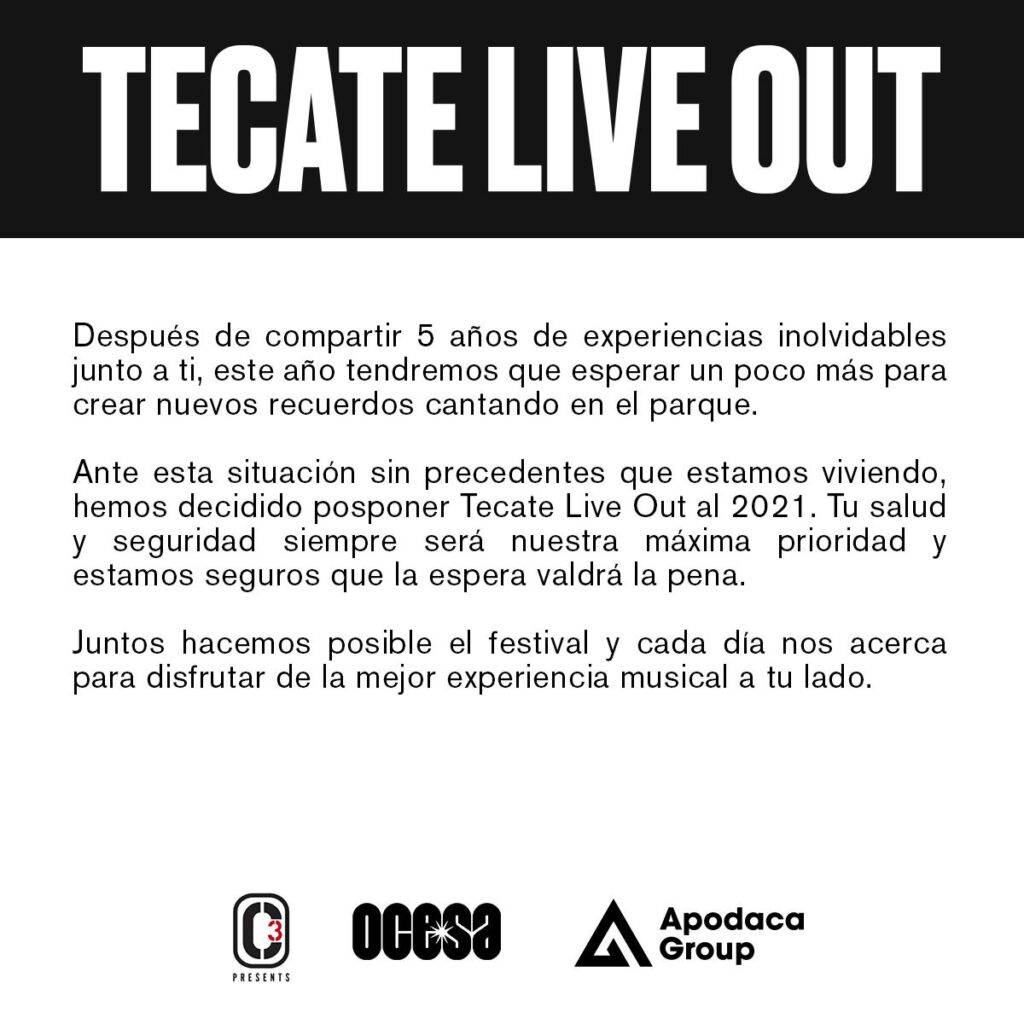 Tecate Live Out 2022 Fechas Lineup Y Boletos 8464