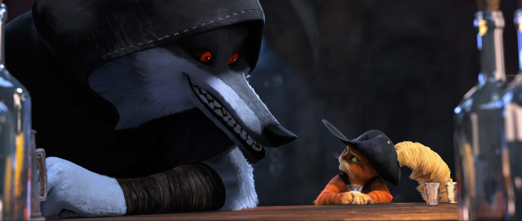 Un lobo feroz encarna al gran antagonista en El Gato con Botas 2. Foto: Universal Pictures