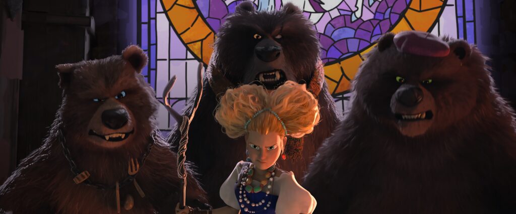 Ricitos de Oro y los Tres Osos son algunos de los nuevos personajes en El Gato con Botas 2. Foto: Universal Pictures