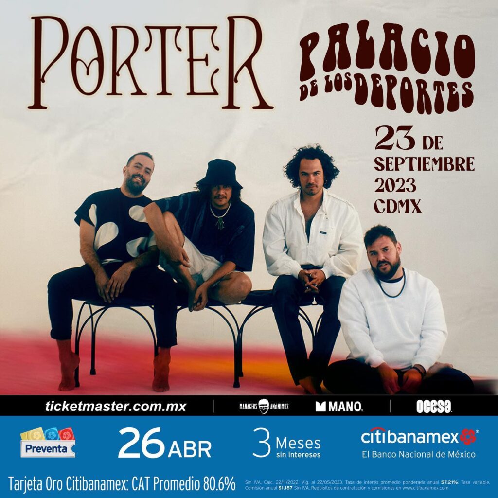 poster concierto de porter en cdmx