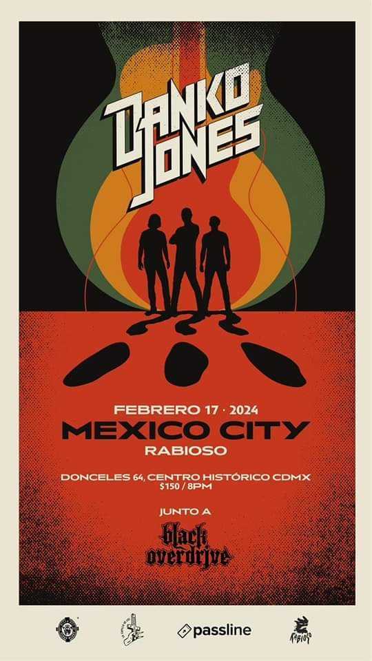 Flyer para el concierto de Danko Jones en Rabioso de la CDMX