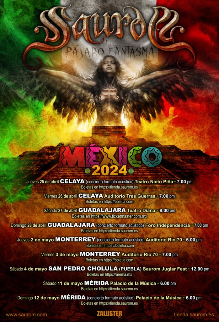 Fechas de la gira de Saurom en México en 2024