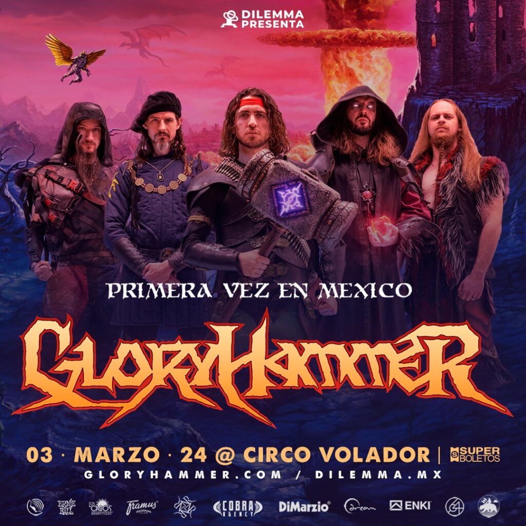 Flyer del concierto de Gloryhammer en CDMX