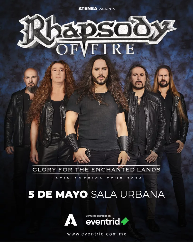 Flyer Rhapsody of Fire en México 2024