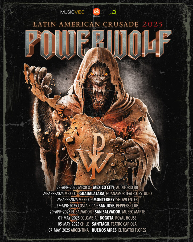 Powerwolf realizará una gira en Latinoamérica en 2025