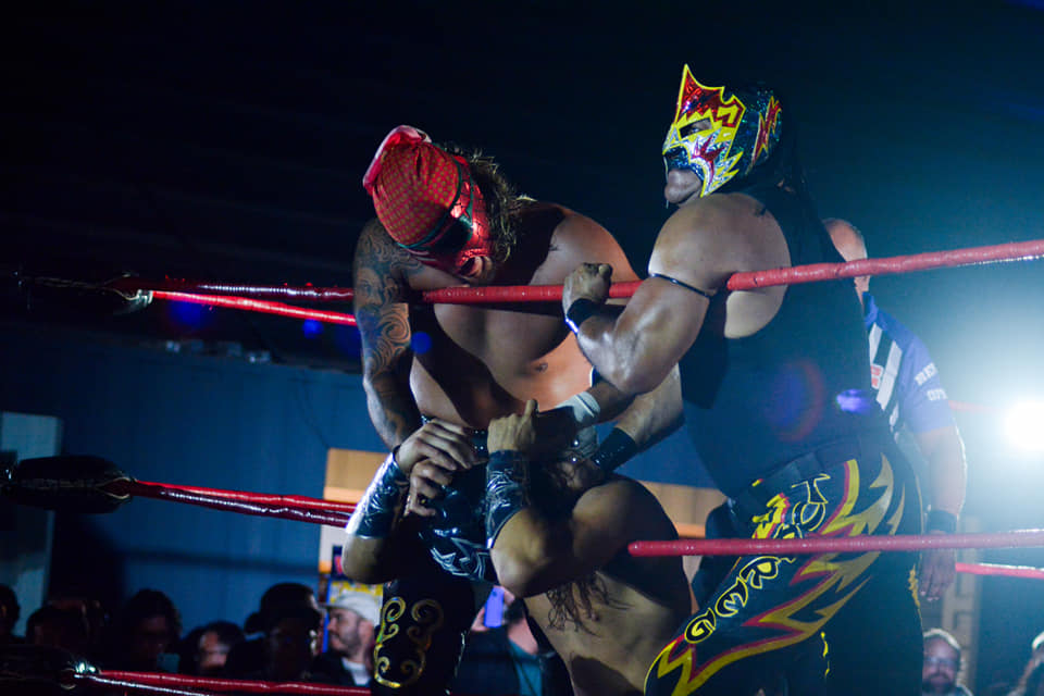 Los rudos y los técnicos presentes en una última lucha para despedir el Wild O' Fest 2024 / Foto: Andre Dulché