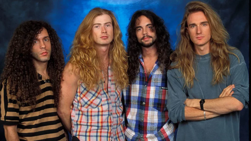 La alineación dorada de Megadeth con Nick menza, Dave Mustaine, Dave Ellefson y Marty Friedman