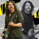 Dave Grohl de Foo Fighters y nirvana tocando la guitarra en el escenario