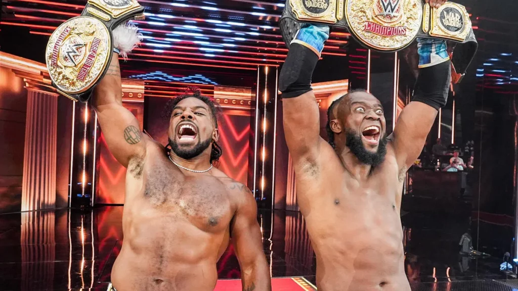Kofi y Woods se coronaron en Wrestlemania 41. ¿Qué vendrá para ellos ahora? Foto: WWE