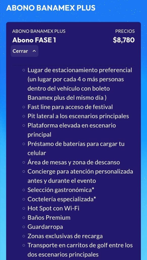 Abono comfort pass para el Corona Capital 2025