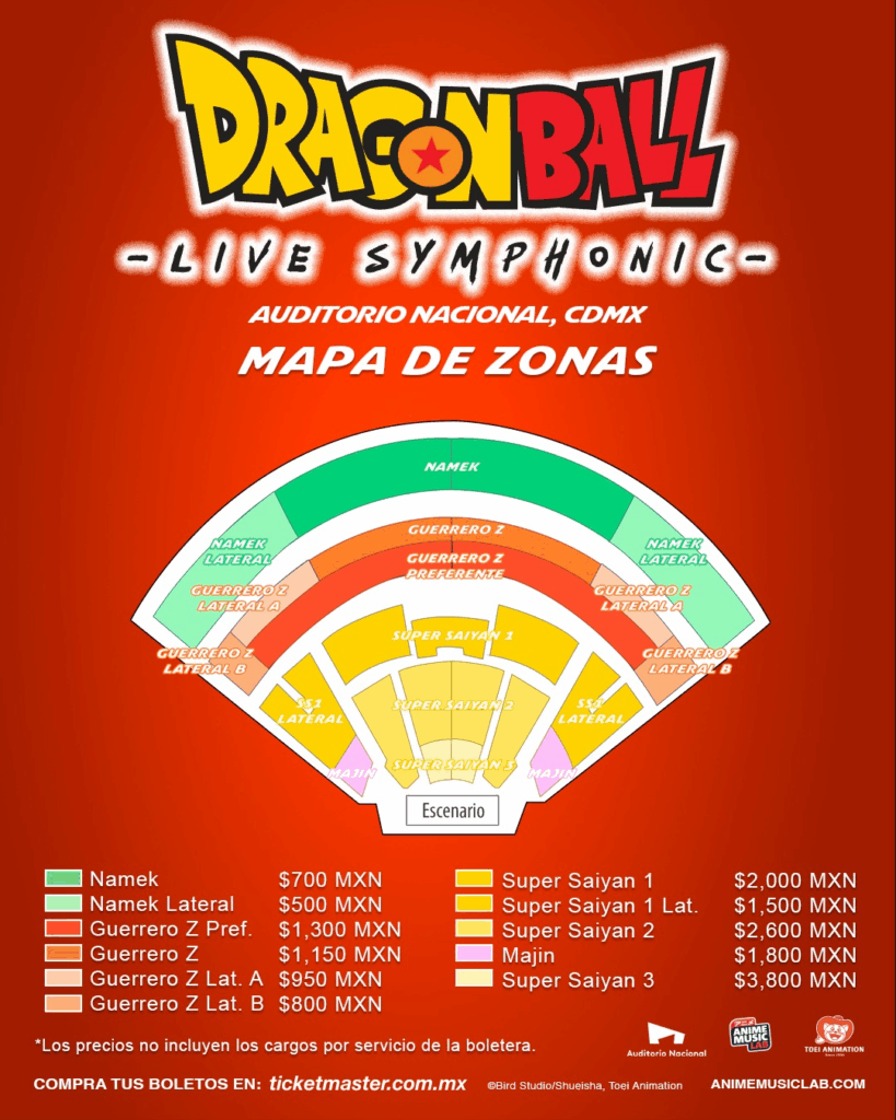 El mapa de Dragon Ball Live Symphonic / Foto: Redes Sociales
