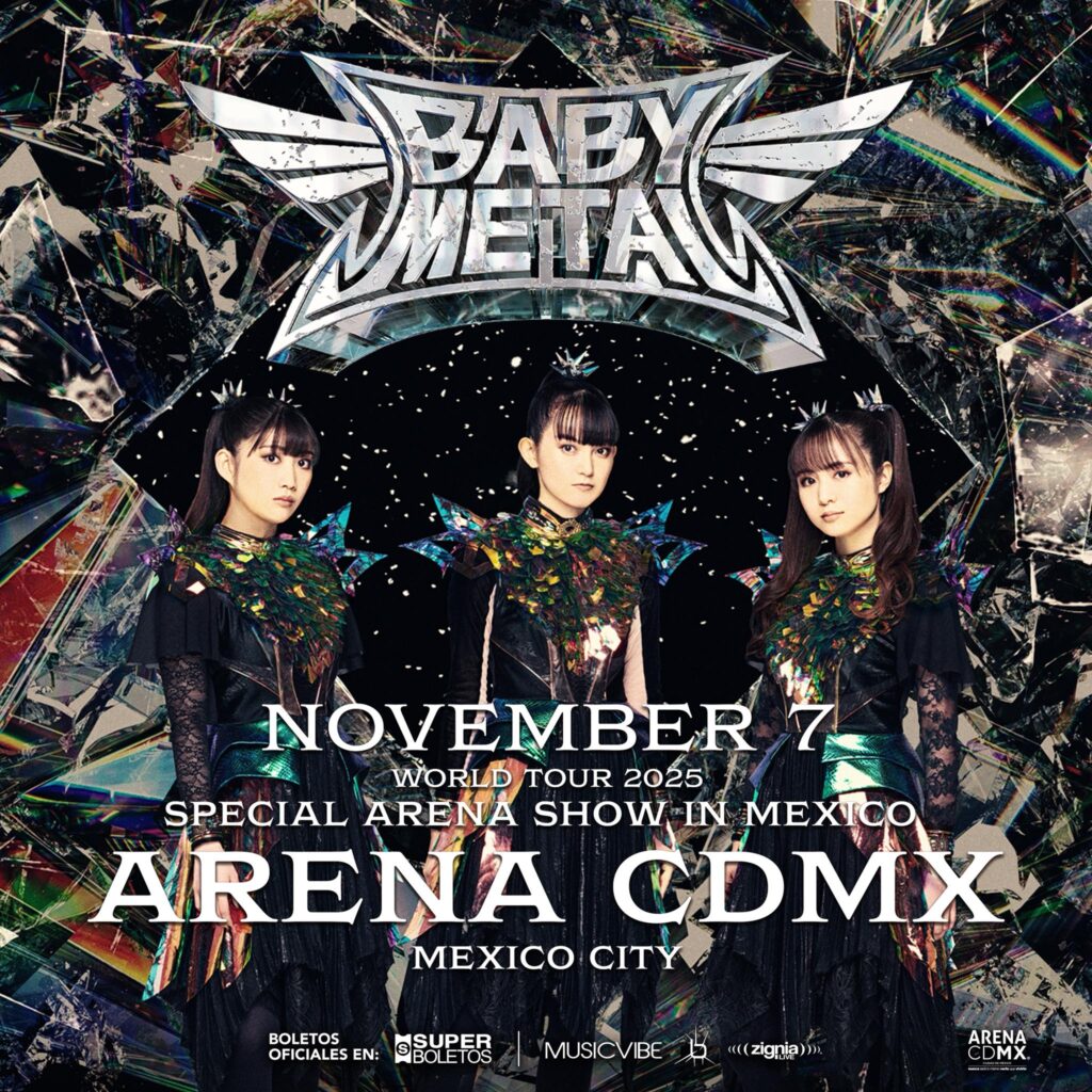 Tremendo poster se avento BABYMETAL para su presentación en México / Foto: Redes Sociales