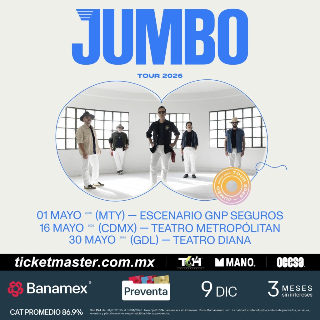 Jumbo prepara su regreso con tres shows en mayo: Guadalajara, CDMX y Monterrey