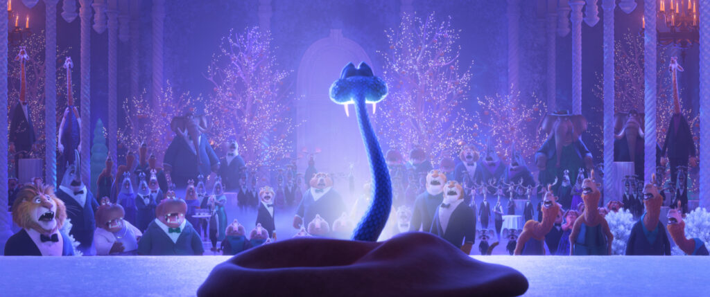 Gary De’Snake (voz original de Ke Huy Quan) complica la vida de los animales en Zootopia 2. Imagen: Disney Enterprises, Inc. 