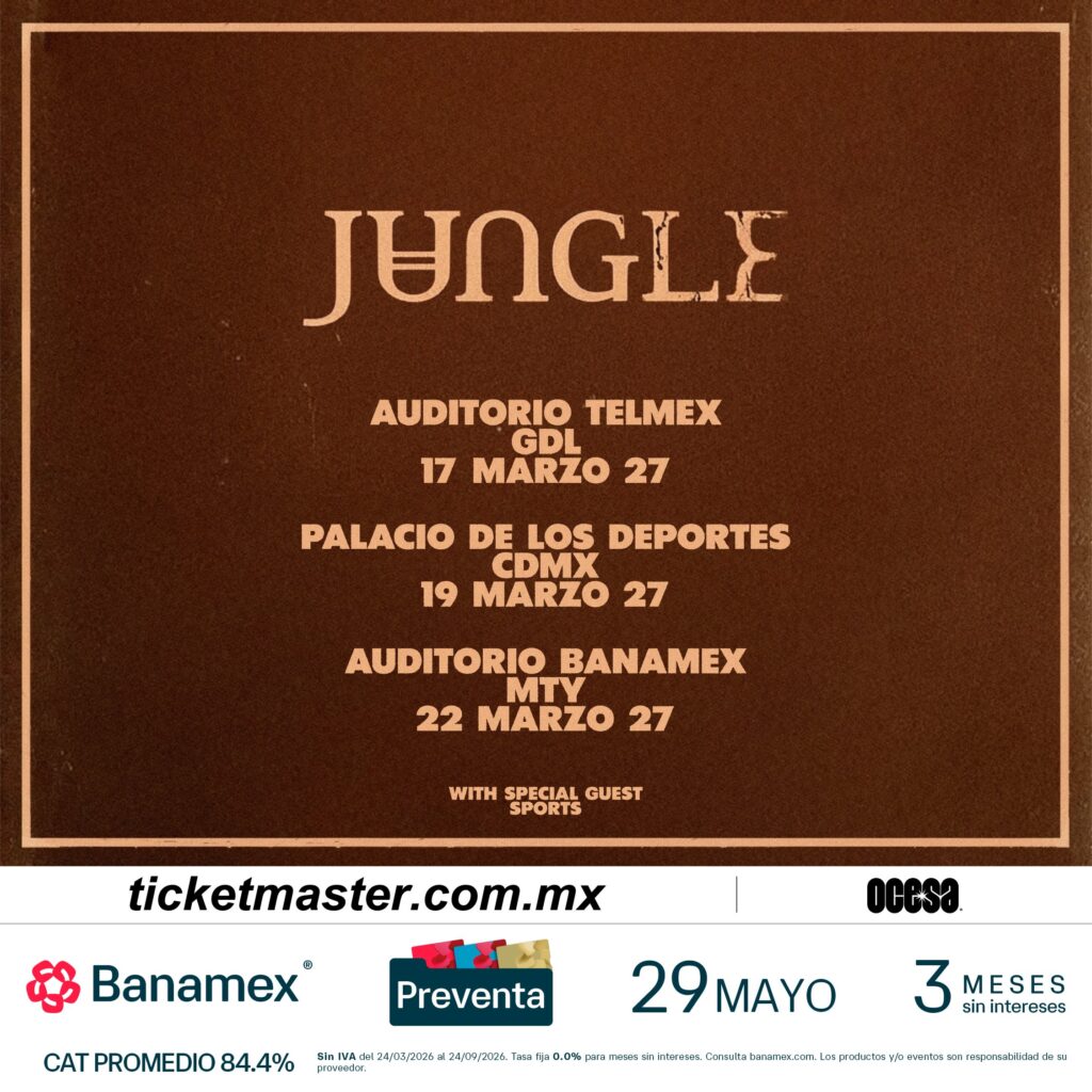 Serie de conciertos de Jungle por México / Foto: OCESA